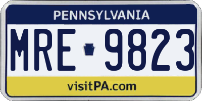 PA license plate MRE9823