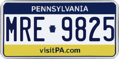 PA license plate MRE9825