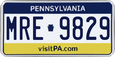 PA license plate MRE9829