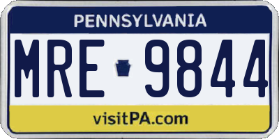 PA license plate MRE9844