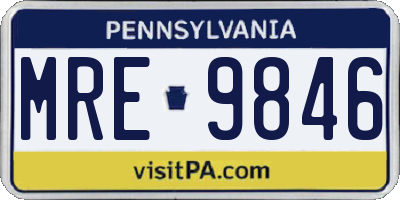 PA license plate MRE9846
