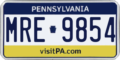PA license plate MRE9854