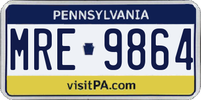 PA license plate MRE9864