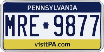 PA license plate MRE9877