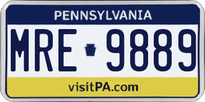 PA license plate MRE9889