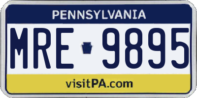PA license plate MRE9895