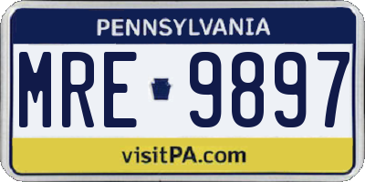 PA license plate MRE9897