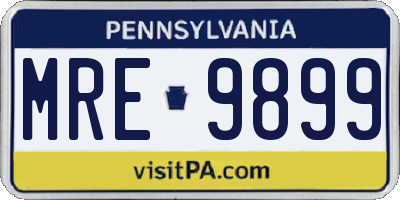 PA license plate MRE9899