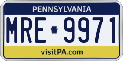PA license plate MRE9971