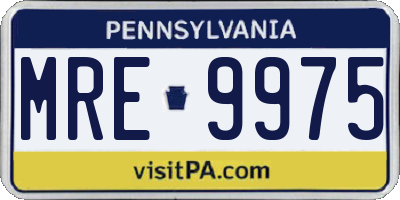 PA license plate MRE9975