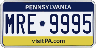 PA license plate MRE9995