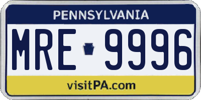 PA license plate MRE9996