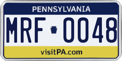 PA license plate MRF0048