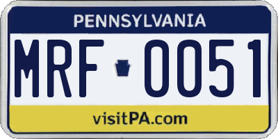 PA license plate MRF0051