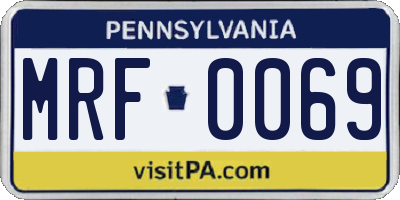 PA license plate MRF0069