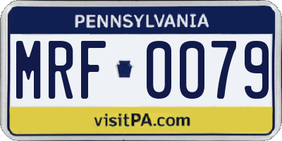 PA license plate MRF0079