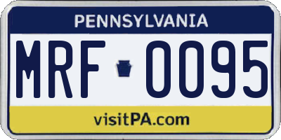 PA license plate MRF0095