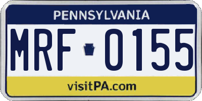 PA license plate MRF0155