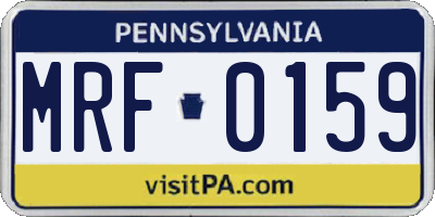 PA license plate MRF0159