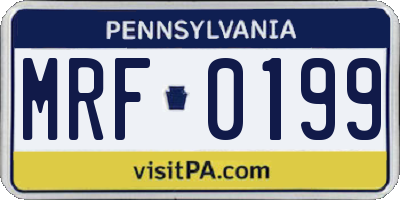PA license plate MRF0199