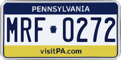 PA license plate MRF0272