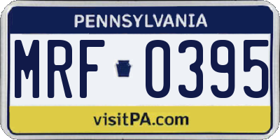 PA license plate MRF0395