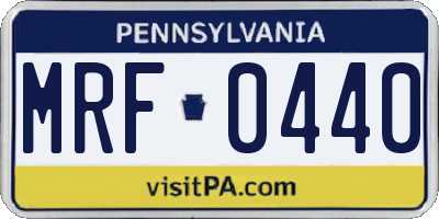 PA license plate MRF0440