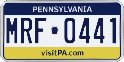 PA license plate MRF0441