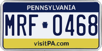 PA license plate MRF0468