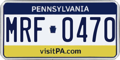 PA license plate MRF0470