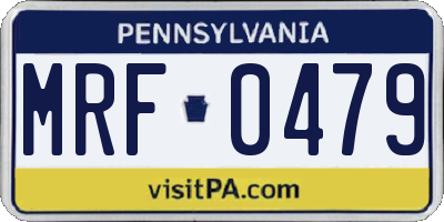 PA license plate MRF0479