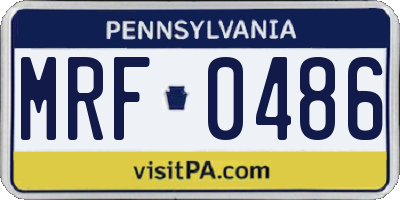 PA license plate MRF0486