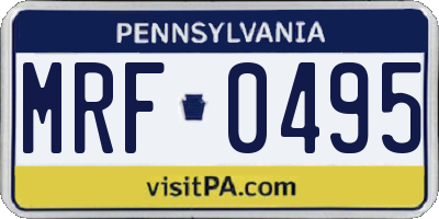 PA license plate MRF0495