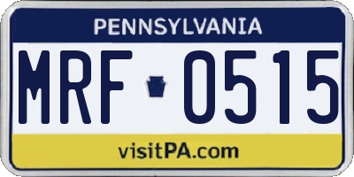 PA license plate MRF0515