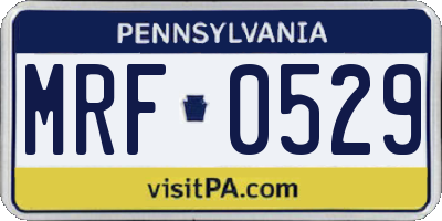 PA license plate MRF0529