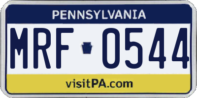 PA license plate MRF0544