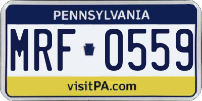 PA license plate MRF0559