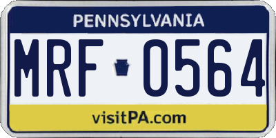 PA license plate MRF0564