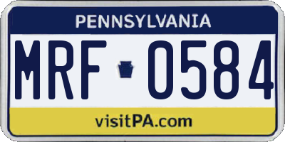 PA license plate MRF0584