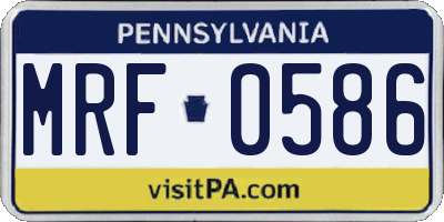 PA license plate MRF0586