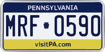 PA license plate MRF0590