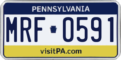 PA license plate MRF0591