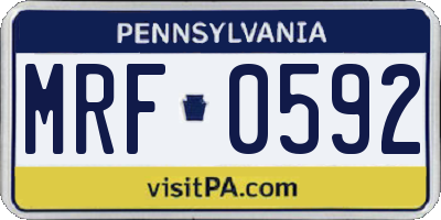 PA license plate MRF0592