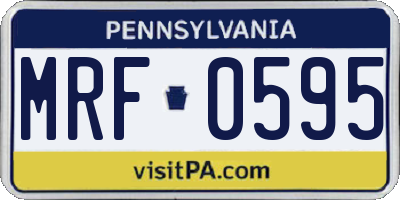 PA license plate MRF0595