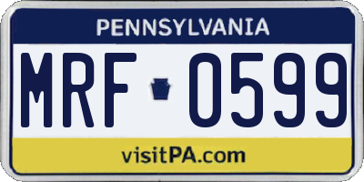 PA license plate MRF0599