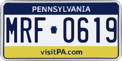 PA license plate MRF0619
