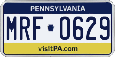 PA license plate MRF0629