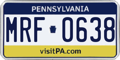 PA license plate MRF0638