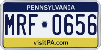 PA license plate MRF0656