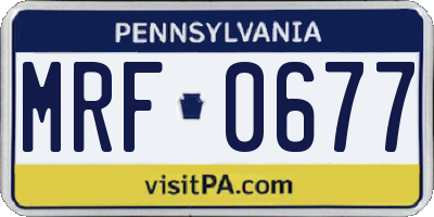 PA license plate MRF0677